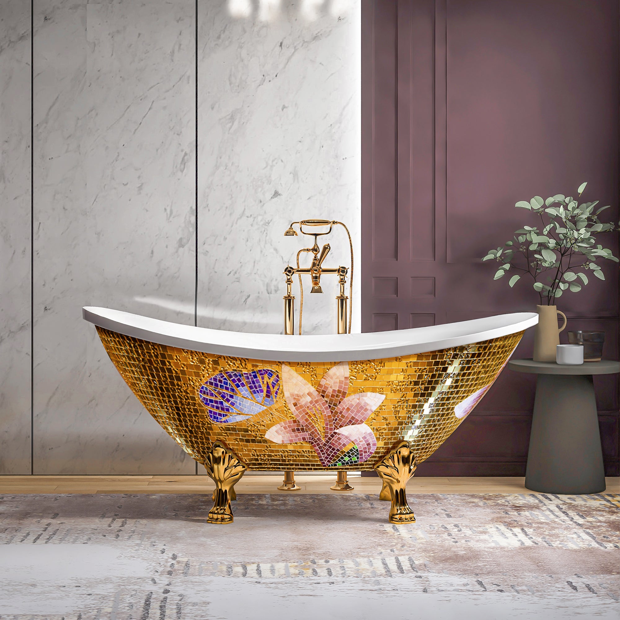 bathtub bath tub bathroom freestanding luxury acrylic fiberglass soaking cast iron clawfoot-Fanwin