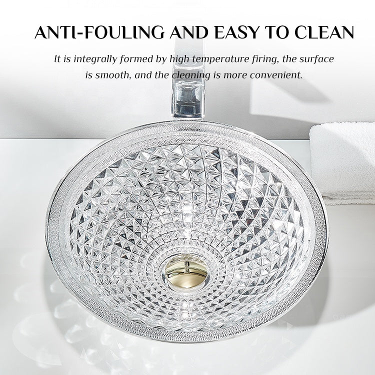 Basin Bathroom Sink Design Pedestal Macaron Tempered Glass Vessel CUPC Certification-Fanwin