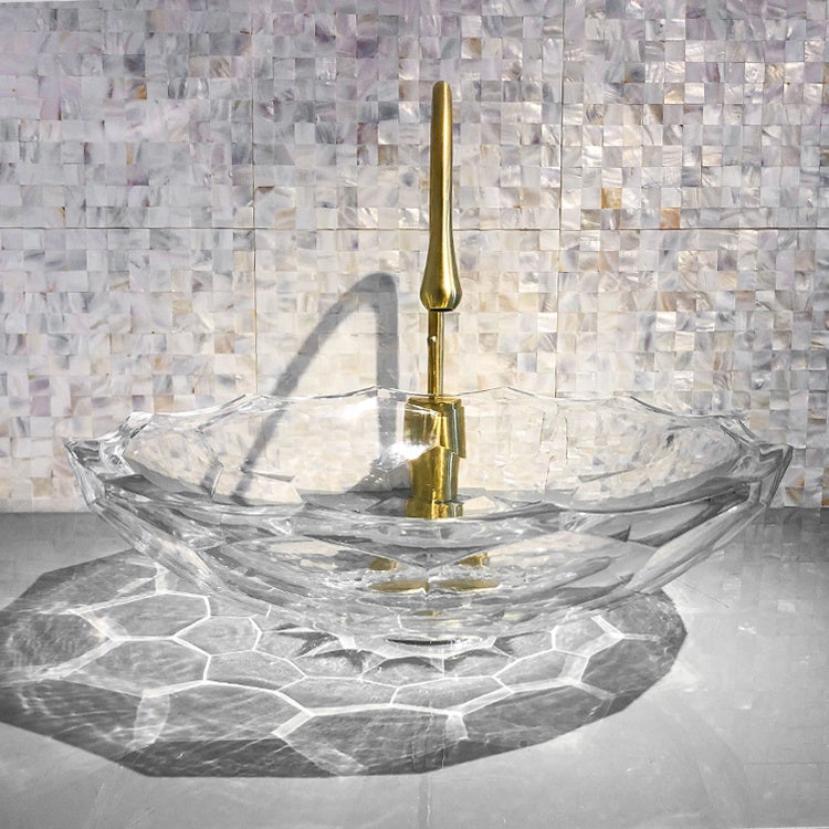 Basin Sink Crystal Wash Basin Tempered Glass Bathroom Sinks Washbasin Vessel CUPC Certification-Fanwin