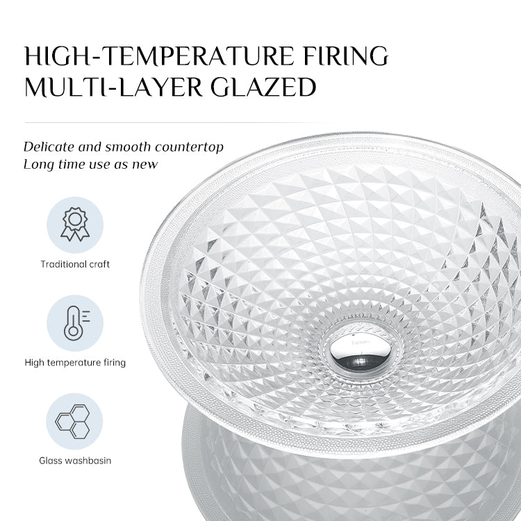 Bathroom Basin Tempered Glass Crystal Sinks Transparent CUPC Certification-Fanwin