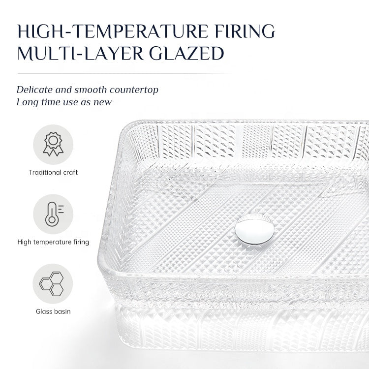 Bathroom Sink Basin Tempered Glass Crystal Vessel CUPC Certification-Fanwin