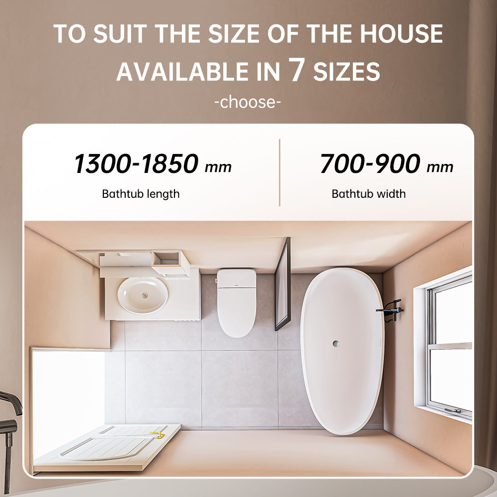 bathtub artificial stone soaking freestanding bathroom oval Italian modern Elegant stone hotel-Fanwin