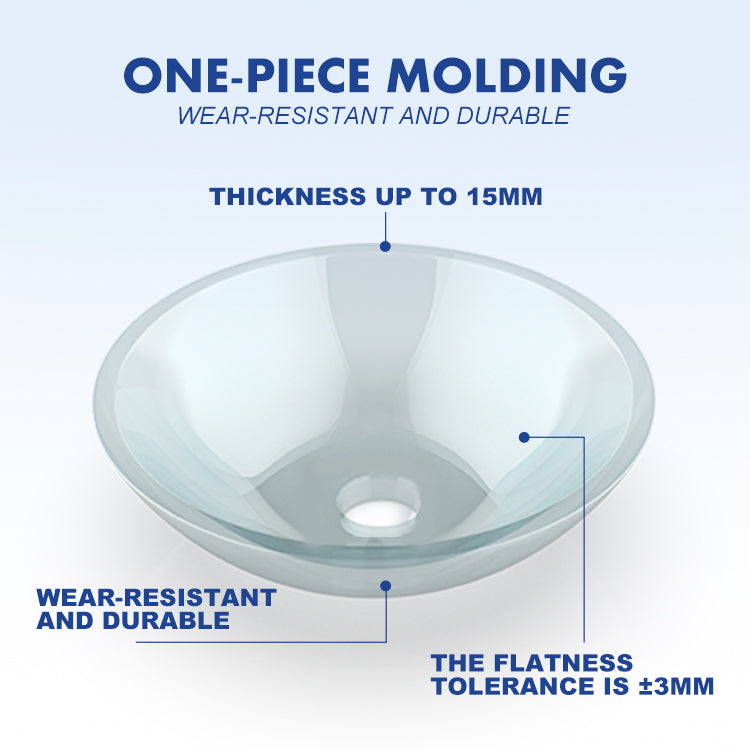 basin sink bathroom clear tempered glass vessel art feather laser crystal CUPC Certification-Fanwin