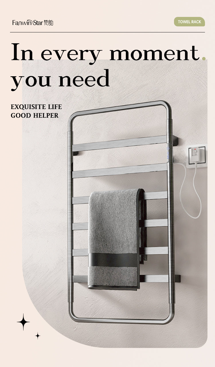 towel ladder warmer bathroom heated electric stainless steel wall mounted-Fanwin