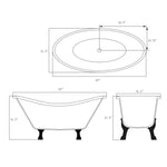 bathtub bath tub bathroom freestanding luxury acrylic fiberglass soaking cast iron clawfoot-Fanwin