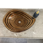 Transparent Amber Glass Vessel Sink, Modern Vanity Bowl with Pop-Up Drain for Bathroom | LAV-FWS102