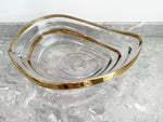 Gold Inlay Glass Vessel Sink, Modern Vanity Bowl with Pop-Up Drain for Bathroom | LAV-FWS100