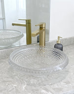 Modern Crystal Diamond Glass Vessel Sink FANWIN STAR LAV-FWS104 |Pop Up Drain for Bathroom Vanity