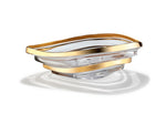 Gold Inlay Glass Vessel Sink, Modern Vanity Bowl with Pop-Up Drain for Bathroom | LAV-FWS100