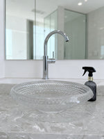 Modern Crystal Diamond Glass Vessel Sink FANWIN STAR LAV-FWS104 |Pop Up Drain for Bathroom Vanity