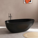 bathtub artificial stone soaking freestanding bathroom oval Italian modern Elegant stone hotel-Fanwin