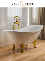 bathtub bath tub bathroom freestanding luxury acrylic fiberglass soaking cast iron clawfoot-Fanwin