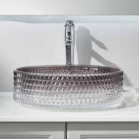Bathroom Basin Tempered Glass Crystal Sinks CUPC Certification-Fanwin