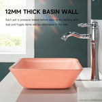 Sink Hand Wash Bathroom Freestand Basin Tempered Glass Macaron Orange CUPC Certification-Fanwin