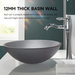 Basin Sink Tempered Glass Hand Wash Basin Macaron Matte Black Bathroom CUPC Certification-Fanwin