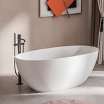 bathtub black bathroom soaking solid surface artificial stone acrylic freestanding bath tub-Fanwin