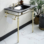 basin bathroom sink traditional stainless steel stand tempered glass classic wash-Fanwin