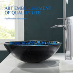 Bathroom Sink Basin Freestand Pedestal Vessel Tempered Glass Sinks Faucets CUPC Certification-Fanwin