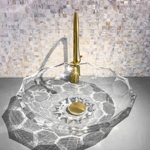 Basin Sink Crystal Wash Basin Tempered Glass Bathroom Sinks Washbasin Vessel CUPC Certification-Fanwin