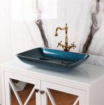 Sink Basin Bathroom Vanitry Countertop Glass Blue Hand Made CUPC Certification-Fanwin