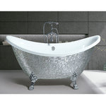 bathtub bath tub bathroom freestanding luxury acrylic fiberglass soaking cast iron clawfoot-Fanwin