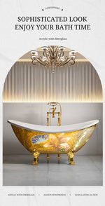 bathtub bath tub bathroom freestanding luxury acrylic fiberglass soaking cast iron clawfoot-Fanwin