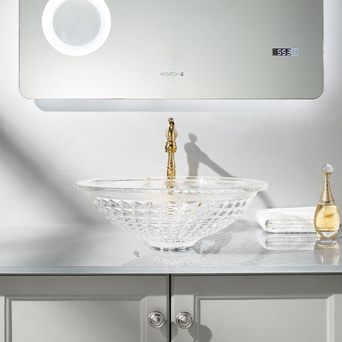 Bathroom Basin Tempered Glass Crystal Sinks Transparent CUPC Certification-Fanwin