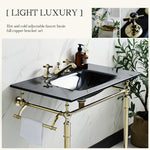 basin bathroom sink traditional stainless steel stand tempered glass classic wash-Fanwin