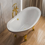 bathtub bath tub bathroom freestanding luxury acrylic fiberglass soaking cast iron clawfoot-Fanwin