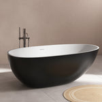 bathtub artificial stone soaking freestanding bathroom oval Italian modern Elegant stone hotel-Fanwin