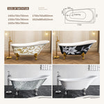 Bathtub Bathroom Classical Freestanding Acrylic Pattern Hotel Claw Iron Bathtub-Fanwin