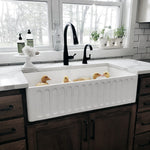 Kitchen Sink Bowl Basin Modern Luxury White Ceramic Apron Front Farmhouse -Fanwin