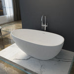 bathtub artificial stone soaking freestanding bathroom oval Italian modern Elegant stone hotel-Fanwin