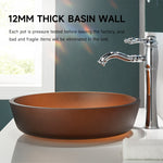 Basin Sink Bathroom Washbasin Tempered Glass Sink Freestand Vessel Wash Macaron Brown CUPC Certification-Fanwin