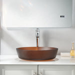 Basin Sink Bathroom Washbasin Tempered Glass Sink Freestand Vessel Wash Macaron Brown CUPC Certification-Fanwin