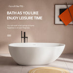 bathtub artificial stone soaking freestanding bathroom oval Italian modern Elegant stone hotel-Fanwin