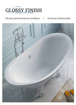 bathtub bath tub bathroom freestanding luxury acrylic fiberglass soaking cast iron clawfoot-Fanwin