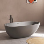 bathtub artificial stone soaking freestanding bathroom oval Italian modern Elegant stone hotel-Fanwin