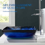 Bathroom Basin Design Pedestal Tempered Glass Vessel sink Faucets CUPC Certification-Fanwin