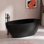 bathtub black bathroom soaking solid surface artificial stone acrylic freestanding bath tub-Fanwin