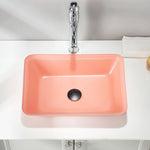 Sink Hand Wash Bathroom Freestand Basin Tempered Glass Macaron Orange CUPC Certification-Fanwin