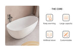 bathtub artificial stone soaking freestanding bathroom oval Italian modern Elegant stone hotel-Fanwin