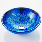 washbasin sink wash hand basin bathroom round blue vessel glass sanitary ware CUPC Certification-Fanwin