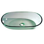 Basin Vessel Wash Sink Runway Tempered Glass Oval Race Track Basin Clear CUPC Certification-Fanwin