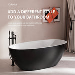 bathtub black bathroom soaking solid surface artificial stone acrylic freestanding bath tub-Fanwin