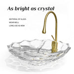 Basin Sink Crystal Wash Basin Tempered Glass Bathroom Sinks Washbasin Vessel CUPC Certification-Fanwin