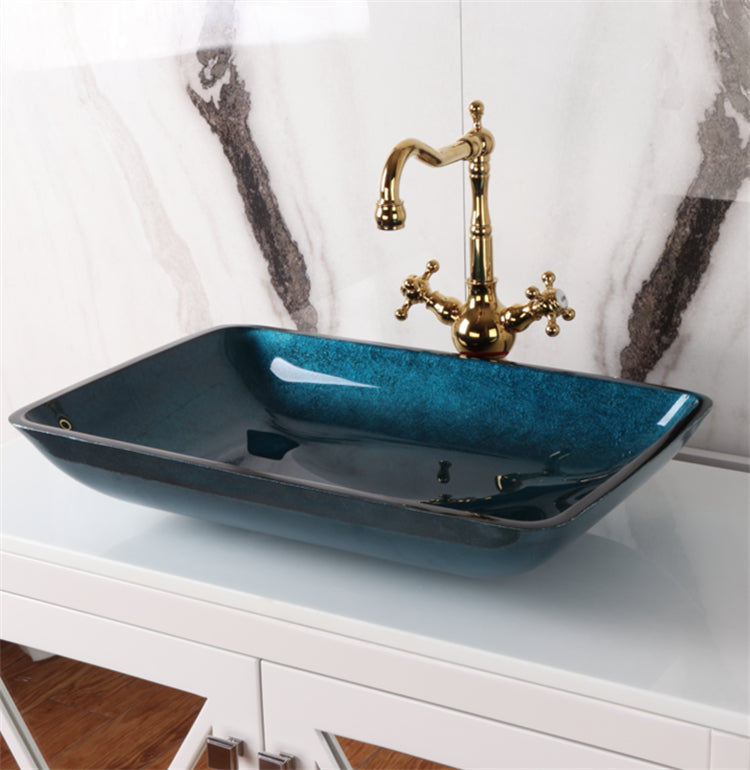 Sink Basin Bathroom Vanitry Countertop Glass Blue Hand Made CUPC Certification-Fanwin