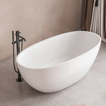 bathtub black bathroom soaking solid surface artificial stone acrylic freestanding bath tub-Fanwin