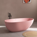 bathtub artificial stone soaking freestanding bathroom oval Italian modern Elegant stone hotel-Fanwin