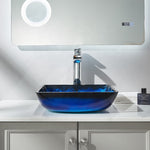 Bathroom Basin Design Pedestal Tempered Glass Vessel sink Faucets CUPC Certification-Fanwin